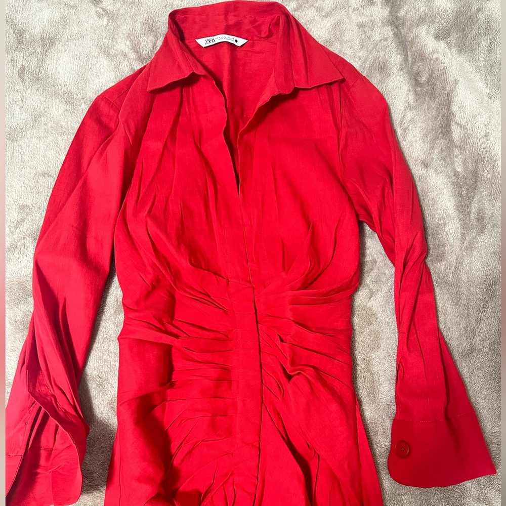 Zara Vibrant Red Blouse